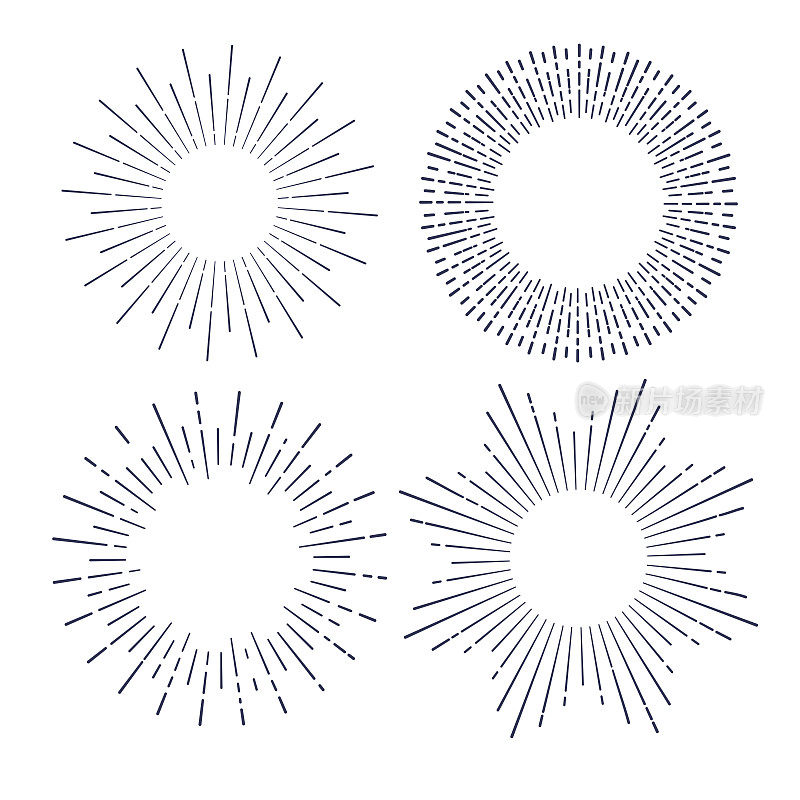 Explosions Line Drawing Design Elements